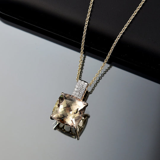 LUXORO AAA Turkizit, Weißer Diamant AGI zertifiziert Schmuckset ca. 50 cm 585 Gold ca. 5.04 ct