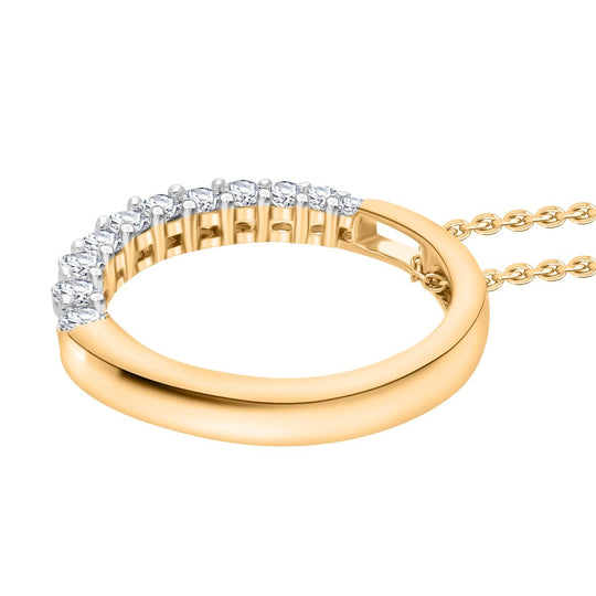 LUXURIANT DIAMOND - Lab Grown Diamant SI-GH SGL zertifiziert Schmuckset 925 Silber Gelbgold Vermeil ca. 0,50 ct.