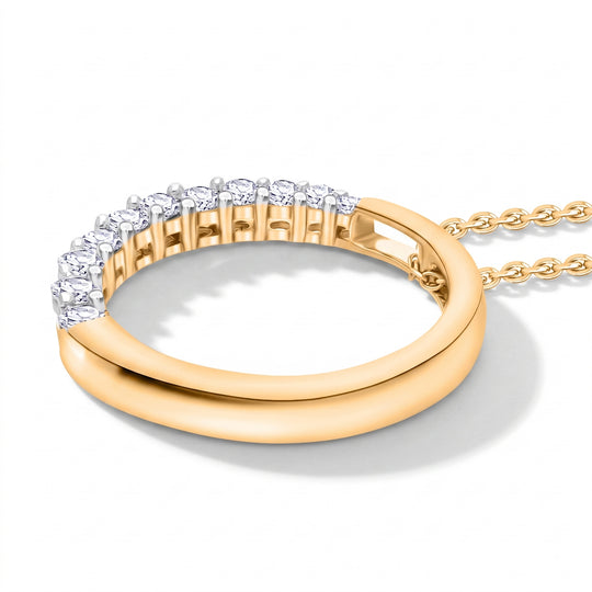 LUXURIANT DIAMOND - Lab Grown Diamant SI-GH SGL zertifiziert Schmuckset 925 Silber Gelbgold Vermeil ca. 0,50 ct.