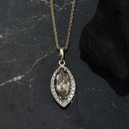 LUXORO AAA Turkizit, Weißer Diamant AGI zertifiziert Schmuckset ca. 50 cm 585 Gold ca. 2.25 ct