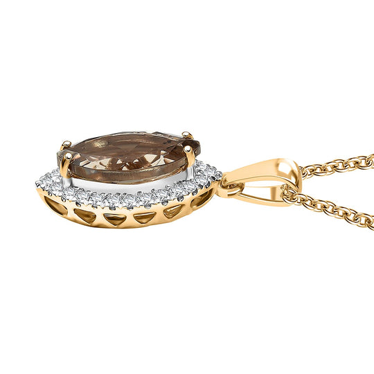 LUXORO AAA Turkizit, Weißer Diamant AGI zertifiziert Schmuckset ca. 50 cm 585 Gold ca. 2.25 ct