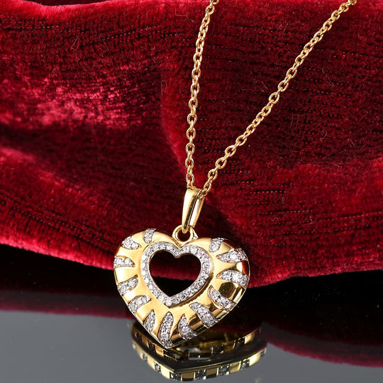 LUXURIANT DIAMOND - Lab Grown Diamant SI-GH Anhänger mit Kette ca. 45 cm, 925 Silber 750 Roségold Vermeil ca. 0.33 ct