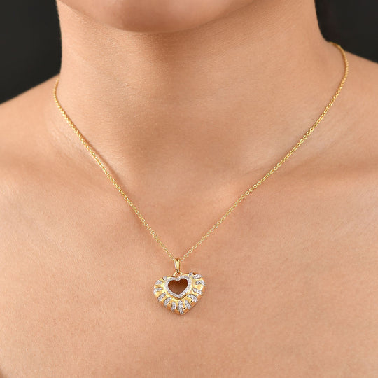 LUXURIANT DIAMOND - Lab Grown Diamant SI-GH Anhänger mit Kette ca. 45 cm, 925 Silber 750 Roségold Vermeil ca. 0.33 ct
