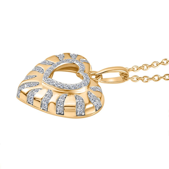 LUXURIANT DIAMOND - Lab Grown Diamant SI-GH Anhänger mit Kette ca. 45 cm, 925 Silber 750 Roségold Vermeil ca. 0.33 ct