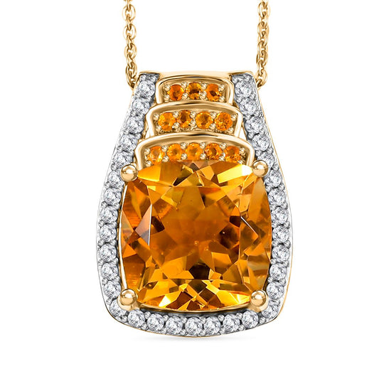 D'joy AA Rose De France Amethyst, Moissanit Anhänger mit Kette (ca. 50 cm), 925 Silber 750 Roségold Vermeil ca. 5,71 ct.