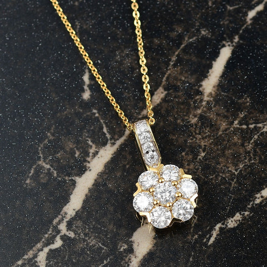 Moissanit Anhänger mit Kette ca. 50 cm, 925 Silber rhodiniert ca. 1.51 ct