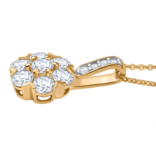 Moissanit Anhänger mit Kette ca. 50 cm, 925 Silber rhodiniert ca. 1.51 ct