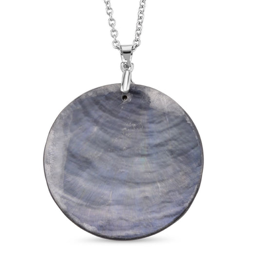 Abalone Muschel, Harz Anhänger mit Kette ca. 50 cm + 5 cm Extender, 316L Edelstahl, Silberfarben