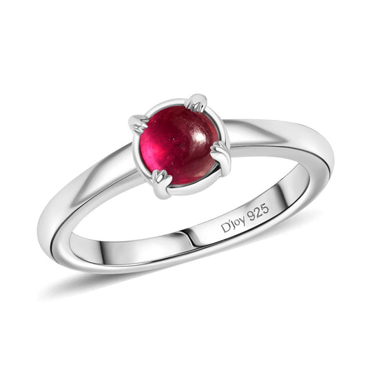 3er Set - D joy Afrikanischer Rubin (Fissure gefüllt) Ring, Ohrringe und Anhänger, 925 Silber rhodiniert (Größe 19.00) ca. 2,54 ct.