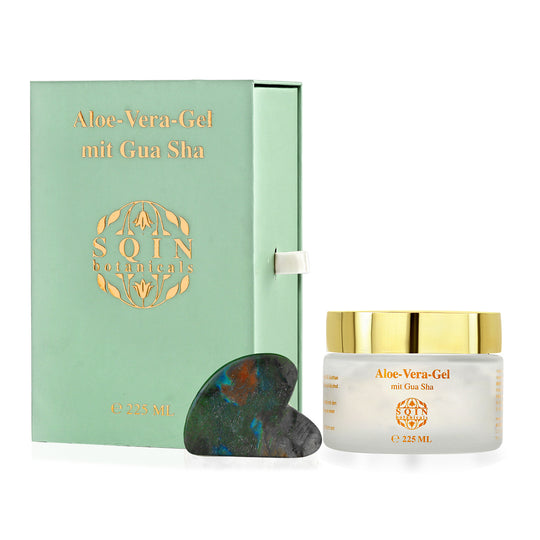 SQIN Botanicals - Aloe Vera Gel Set 225 ml mit Labradorit Gua Sha