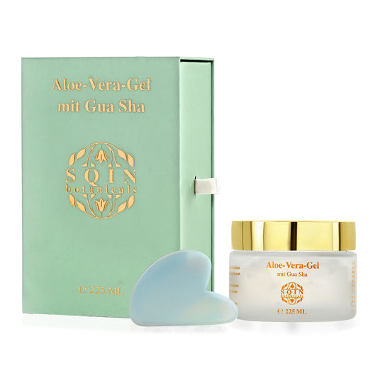 SQIN Botanicals - Aloe Vera Gel Set 225 ml mit Labradorit Gua Sha