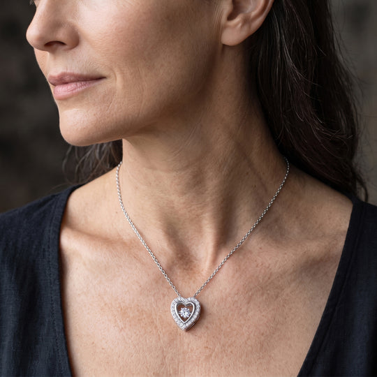 LUXURIANT SI-GH Labor Diamant Anhänger mit 45cm Kette, 925 Silber rhodiniert - 0,25 ct.