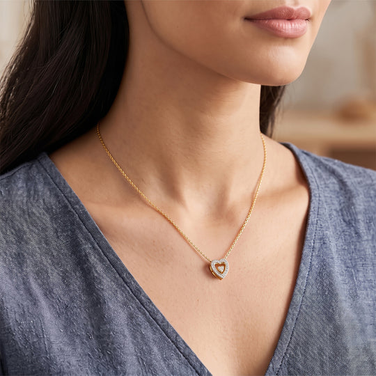 LUXURIANT SI-GH Labor Diamant Anhänger mit 45cm Kette, 925 Silber rhodiniert - 0,25 ct.