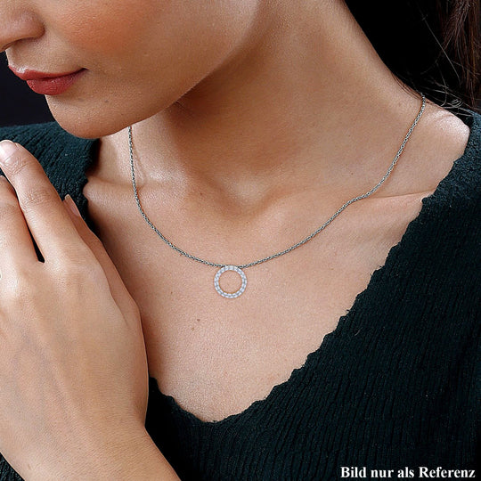 LUXURIANT DIAMOND - Lab Grown Diamant SI-GH SGL zertifiziert Anhänger mit Kette ca. 50 cm, 925 Silber 750 Gelbgold Vermeil ca. 2.00 ct