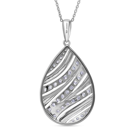 LUXURIANT DIAMOND - Lab Grown Diamant SI-GH Anhänger mit Kette ca. 50 cm, 925 Silber 750 Roségold Vermeil ca. 1.00 ct