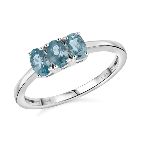 2er Set - D'joy Blauer Zirkon Ring und Anhänger, 925 Silber vergoldet (Größe 21.00) ca. 2.22 ct