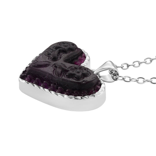 Lila Fluorit Schmuckset ca. 50 cm 316L Edelstahl ca. 20.00 ct