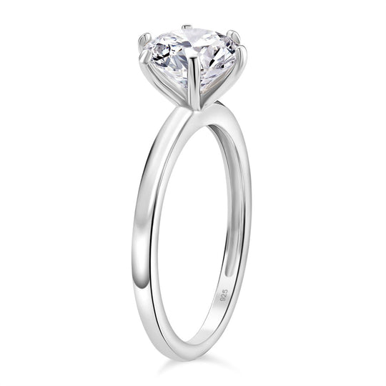 RADIANTA - 2er Set GRA zertifiziert Moissanit (D-VVS) Ring, 925 Silber rhodiniert (Größe 19.00) ca. 3.28 ct