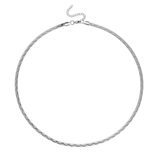 2er Set Halskette, ca. 50 cm mit 5 cm extender, Reiner 316L Edelstahl, Silberfarben