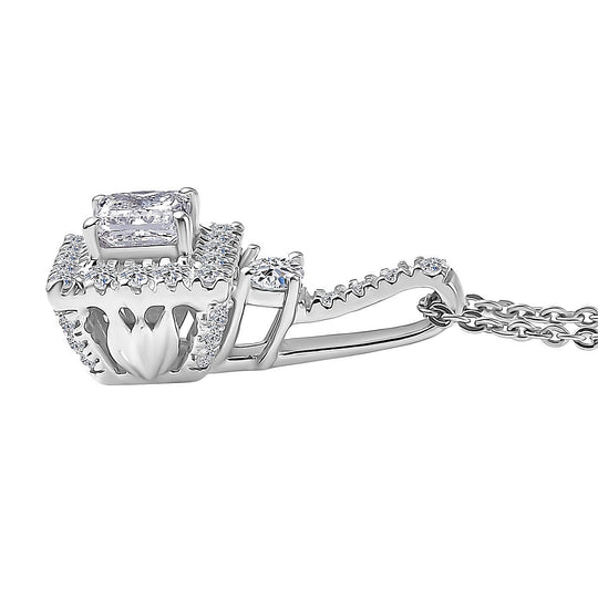 LUXURIANT DIAMOND - Lab Grown Diamant SI-GH Anhänger mit Kette, ca. 50 cm 925 Silber rhodiniert (7-8 Werktage Lieferzeit) ca. 1.00 ct