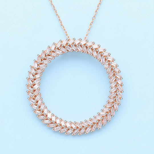 LUXURIANT DIAMOND - Lab Grown Diamant VS-EF SGL zertifiziert Anhänger mit Kette ca. 50 cm 925 Silber 750 Roségold Vermeil ca. 1.00 ct