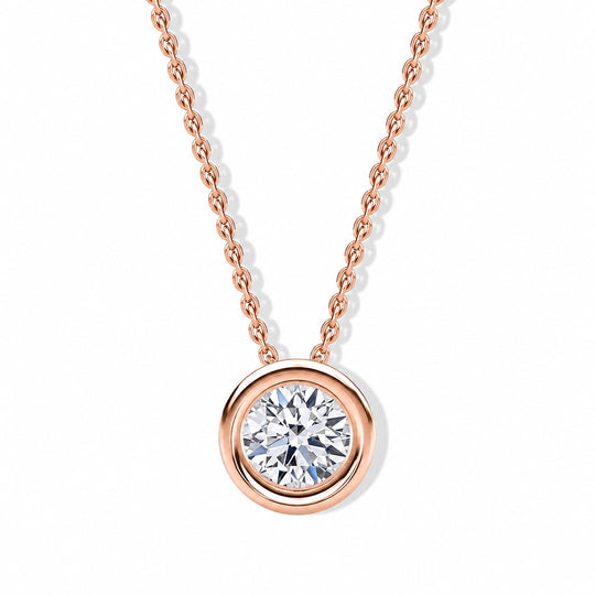 LUXURIANT VS-EF Labor Diamant Anhänger mit 45+5cm Kette, 925 Silber Gelbgold Vermeil - 0,25 ct.