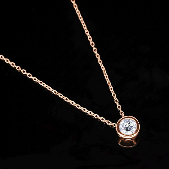 LUXURIANT VS-EF Labor Diamant Anhänger mit 45+5cm Kette, 925 Silber platiniert- 0,25 ct.