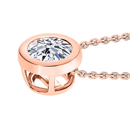 LUXURIANT VS-EF Labor Diamant Anhänger mit 45+5cm Kette, 925 Silber platiniert- 0,25 ct.