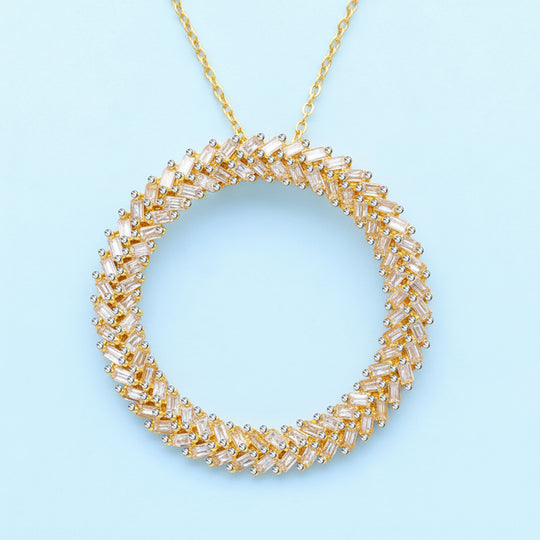 LUXURIANT DIAMOND - Lab Grown Diamant VS-EF SGL zertifiziert Anhänger mit Kette ca. 50 cm 925 Silber Gelbgold Vermeil ca. 1.00 ct