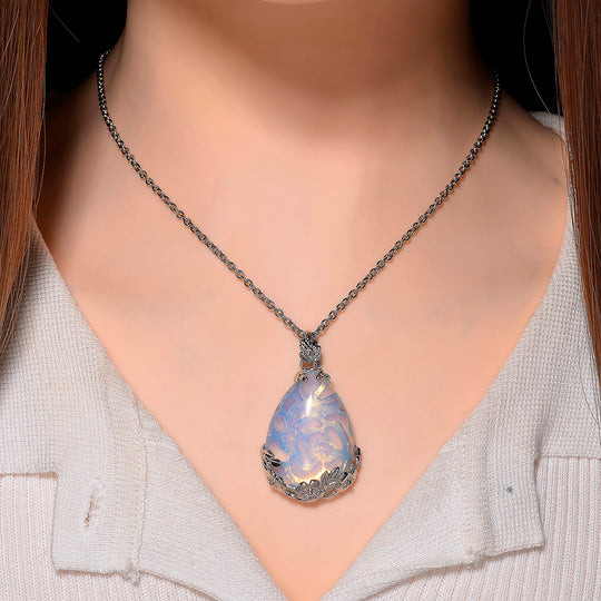 Opalite Schmuckset Legierung, Legierung Schwarz oxidiert ca. 100.00 ct