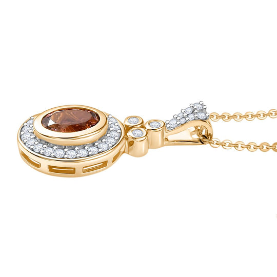 MÜNCHEN CLOSE OUT - D'Joy AA Cruzeiro Blush Turmalin, Moissanit Schmuckset ca. 50 cm 925 Silber 750 Gelbgold Vermeil ca. 0.94 ct