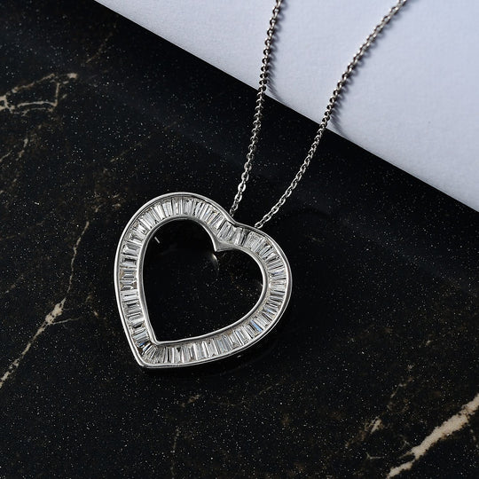LUXURIANT SGL zertifizierter VS-EF Labor Diamant Anhänger mit 50cm Kette, 925 Silber rhodiniert - 2 ct.