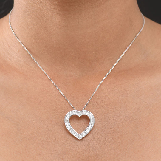 LUXURIANT SGL zertifizierter VS-EF Labor Diamant Anhänger mit 50cm Kette, 925 Silber rhodiniert - 2 ct.