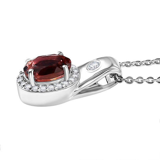 D'Joy AA Blush Turmalin, Moissanit Anhänger mit Kette, ca. 50 cm 925 Silber rhodiniert ca. 1.03 ct