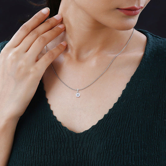 LUXURIANT DIAMOND - Lab Grown Diamant SI-GH SGL zertifiziert Anhänger mit Kette, ca. 50 cm 925 Silber rhodiniert ca. 1.00 ct