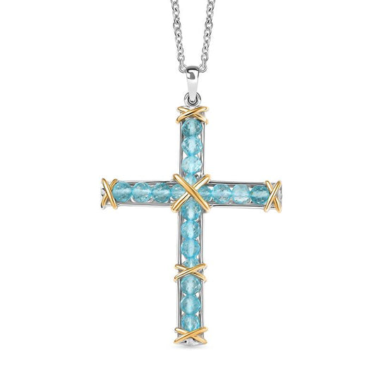 AA Mehrfarbiger Anhänger, nickelfreies Messing, 316L Edelstahlkette 50 cm ca. 5.34 ct