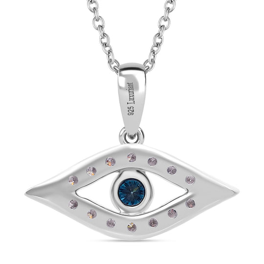 LUXURIANT DIAMOND - Lab Grown Blauer Diamant SI-GH, Lab Grown Weißer Diamant SI-GH Schmuckset ca. 50 cm 925 Silber rhodiniert ca. 0,50 ct.