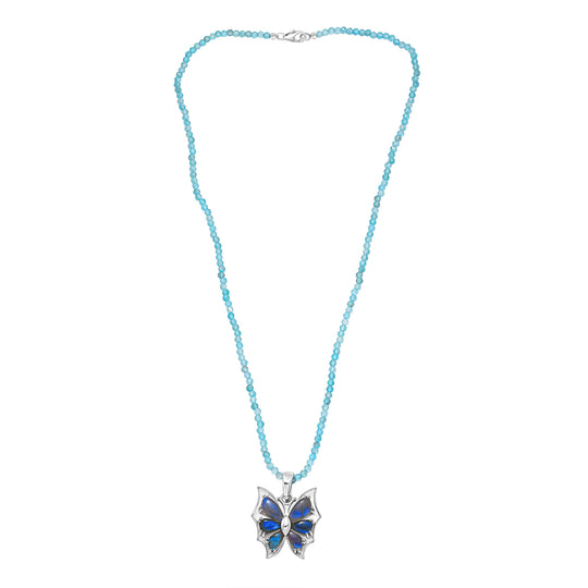 D'Joy Apatit, Labradorit Schmuckset ca. 50 cm 925 Silber rhodiniert ca. 48.60 ct