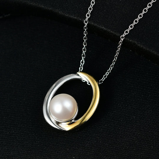 EVER TRUE Süßwasser Perle (9-9.5 mm) Anhänger mit Kette, ca. 50 cm, Nickelfreies Messing