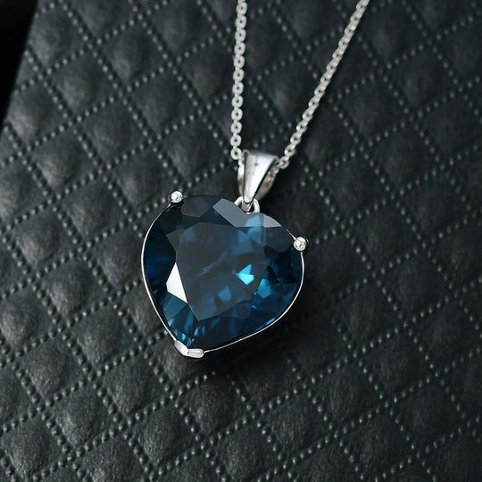 D'Joy AA London Blau Topas Schmuckset ca. 50 cm 925 Silber rhodiniert ca. 17,98 ct.