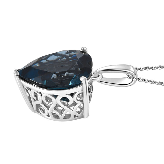 D'Joy AA London Blau Topas Schmuckset ca. 50 cm 925 Silber rhodiniert ca. 17,98 ct.