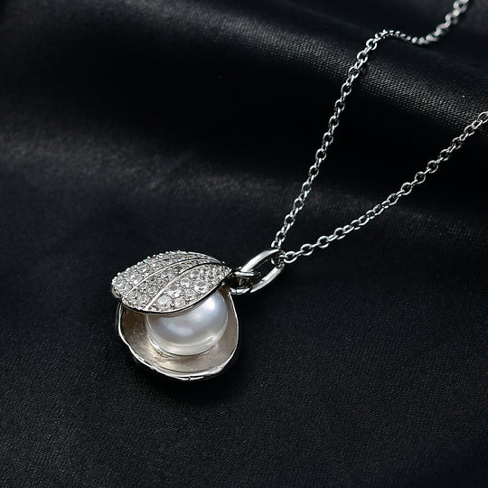 EVER TRUE Süßwasser Perle (10.5-11 mm), Weißer Zirkon Schmuckset ca. 50 cm, Nickelfreies Messing, Goldfarben