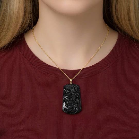 D'Joy Schwarze Jade Schmuckset ca. 50 cm 925 Silber Vergoldet ca. 100,00 ct.