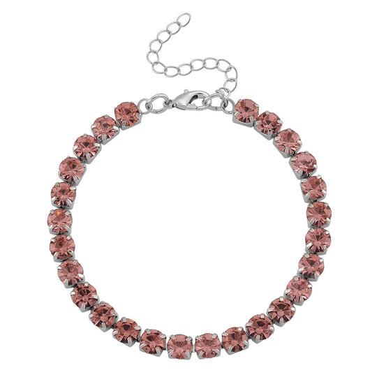 Rosa Muschelkernperle (4-10 mm), Rosa Kristall Schmuckset 316L Edelstahl, Nickelfreies Messing