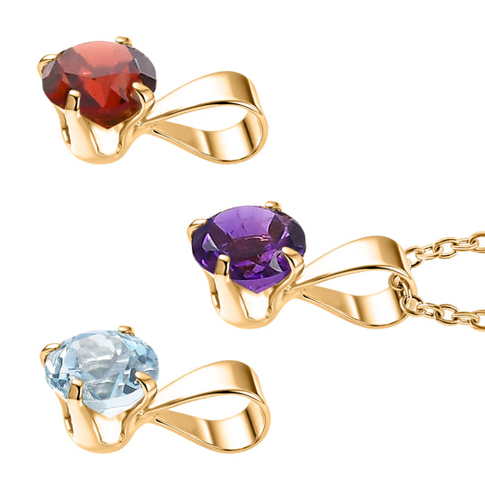Roter Granat, Afrikanischer Amethyst Schmuckset ca. 50 cm 925 Silber Platiniert und Edelstahl Platiniert ca. 1,50 ct.