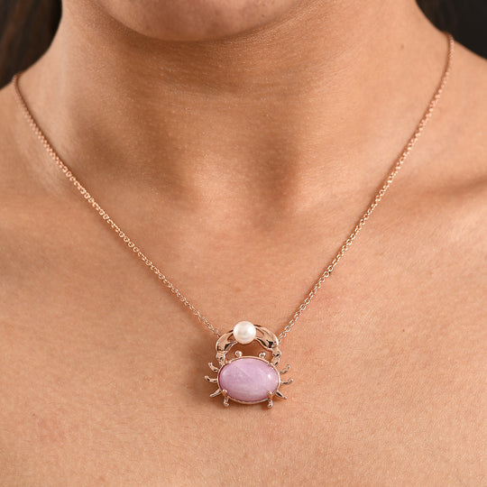 EVER TRUE Kunzit, Süßwasser Perle (5-6mm) Schmuckset ca. 50 cm 12.59 ct