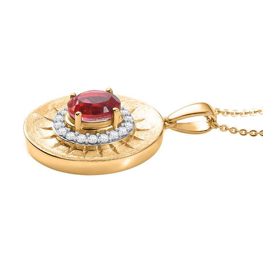 D'Joy Sunset Quarz Triplette, Weißer Zirkon Schmuckset ca. 50 cm 925 Silber 750 Gelb Vergoldet ca. 1.89 ct