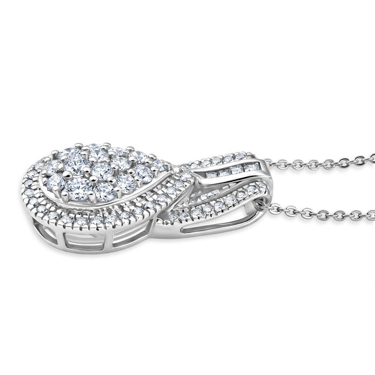 LUXURIANT DIAMOND - Lab Grown Diamant SI-GH SGL zertifiziert Schmuckset ca. 50 cm 925 Silber Rhodiniert ca. 1.00 ct
