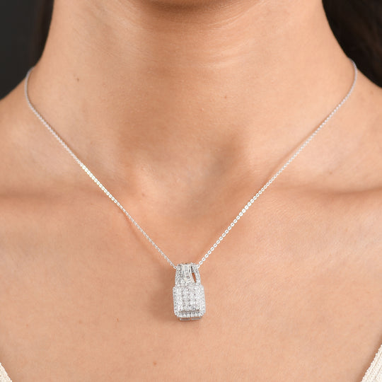 LUXURIANT DIAMOND - Lab Grown Diamant SI-GH Schmuckset ca. 50 cm 925 Silber Rhodiniert ca. 1.01 ct