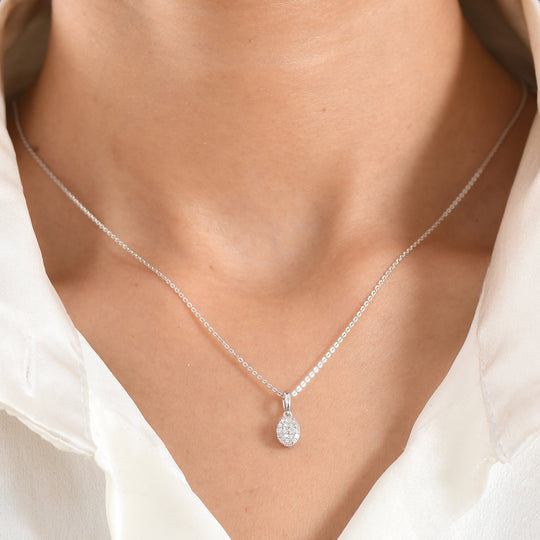 LUXURIANT DIAMOND - Lab Grown Diamant SI-GH Schmuckset ca. 50 cm 925 Silber Rhodiniert ca. 0.15 ct